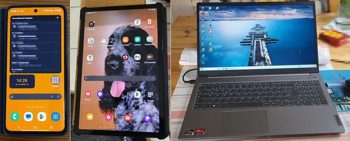 Smartphone, Tablet und Notebook