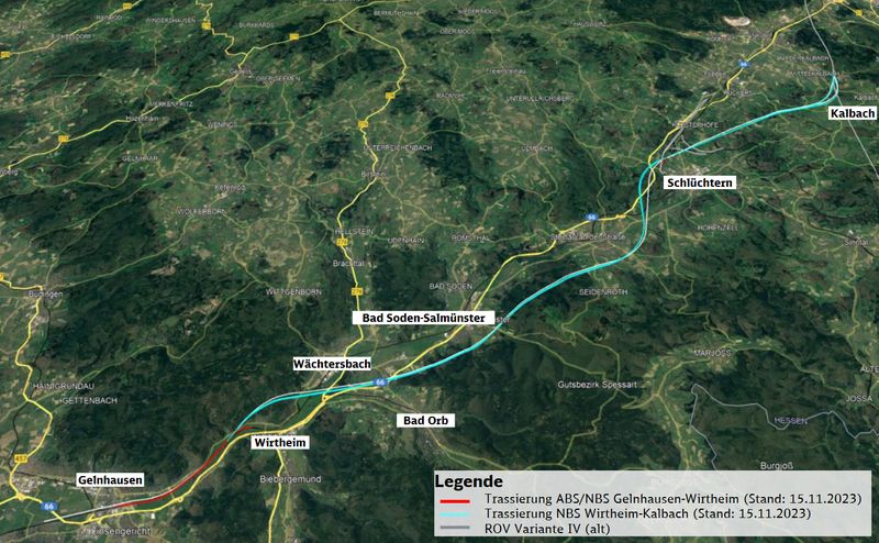 Planungsstand für die TrassierungTrassierung (09/24)