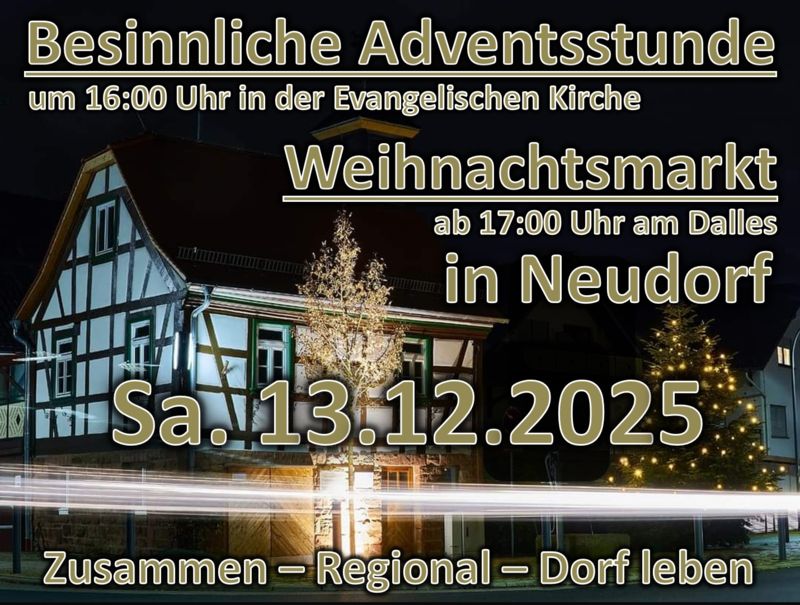 Neudorfer Weihnachtsmarkt am 13.12.2025