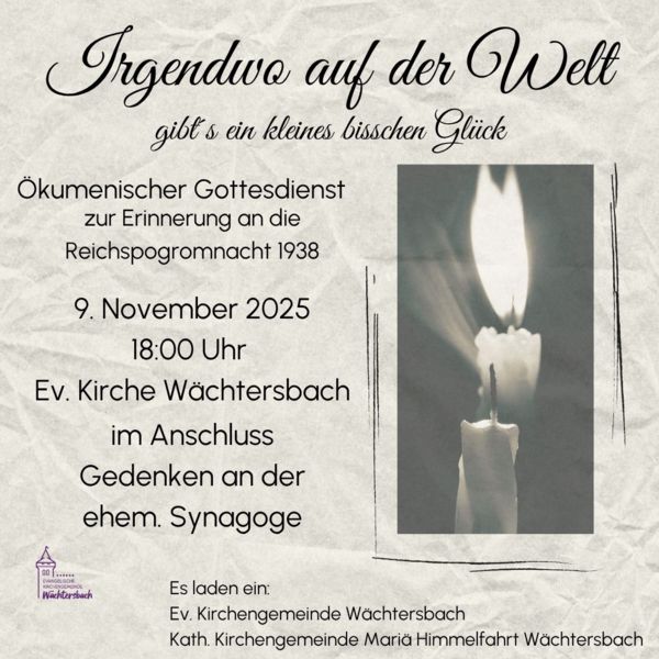 Gottesdienst zur Pogromnacht am 09.11.2025