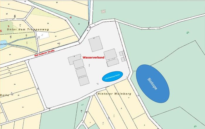 Situationsplan Löschteiche und Biotope