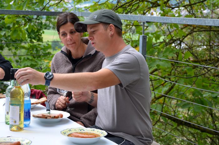 Beim Mittagessen: die beiden Vorsitzenden Sebastian Knobloch und Ann-Christin Bohlken
